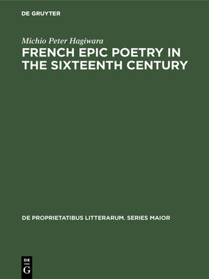 cover image of French epic poetry in the sixteenth century